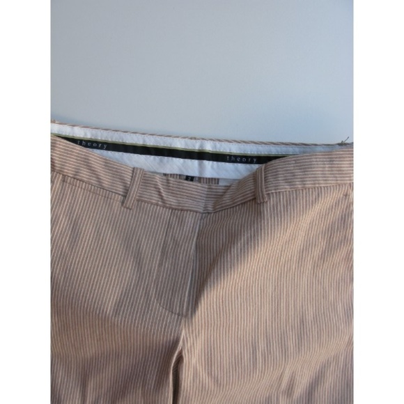 4/$25 Theory Subtle Stripes Cuffed Bermuda Shorts - Picture 3 of 4